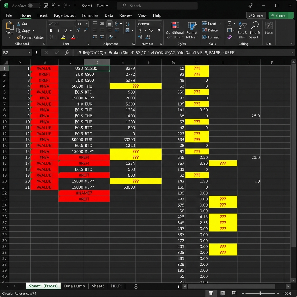 Chaotic Excel spreadsheet